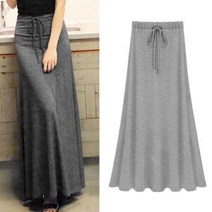 ATHLETA PURA VIDA STRETCH KNIT MAXI SKIRT LONG FULL LENGTH SIDE SLITS POCKETS XS